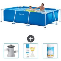 Intex - Piscine Cadre Rectangulaire 260 x 160 x 65 cm - Bleue - Incluse Accessoire CB73