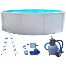 Piscine hors-sol acier TOI canarias ronde Ø4.60x1.20m + kit entretien + couverture