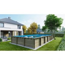 Piscine en bois 12,20x6,20 - H.1,44 m - avec filtration