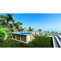 Piscine en bois 5x3 - H.1,25 m - avec filtration et coffre