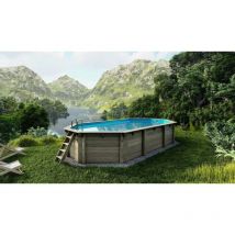 Altanka - Piscine en bois 7,57x4,07 - H.1,31 m - avec filtration et coffre