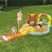 Bestway - Piscine de jeu gonflable enfants jeu d'eau basket toboggan 53068