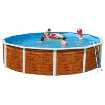 Kit piscine hors-sol acier TOI etnica ronde Ø6.40 x 1.20m décor bois