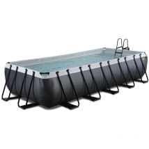 Errebi Group - exit Noir Piscine en cuir 540x250x100cm avec pompe de filtration - noir