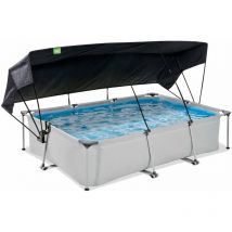 Piscine exit Soft Grey 300x200x65cm avec pompe filtrante et voile d'ombrage - gris