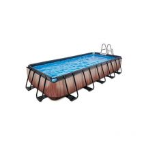 Exit Piscine en bois 540x250x100cm avec pompe à sable - marron