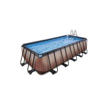 Exit Piscine en bois 540x250x122cm avec pompe à sable - marron