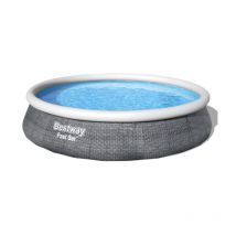 Destockage - Piscine autoportée Bestway Fast Set Aspect rotin 3,96 x 0,84 m + Épurateur