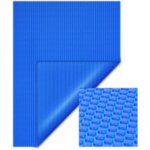 Wiltec Bâche à bulles solaire rectangulaire pour piscine, 4 x 6 m, 140 μ, en pe, couleur bleue, couverture piscine, chauffage piscine
