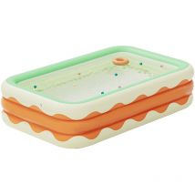 Piscine gonflable 3 couches pliable en pvc, piscine soufflante pour cour intérieure, Orange 4,3 pieds - Eosnow