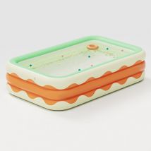 Piscine gonflable, piscine gonflable 3 couches en pvc, piscine gonflable pour bébé, orange, 4,9 pieds - Jeffergarden