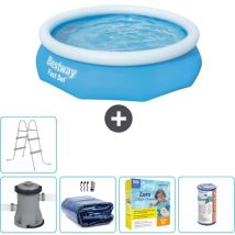 Bestway - Piscine gonflable ronde à réglage rapide - 305 x 76 cm - Bleue - Comprend des Accessoires CB19 - Blue