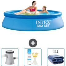 Piscine Gonflable Ronde Easy Set Intex 244 x 61 cm - Bleue - Incluse Accessoire CB74