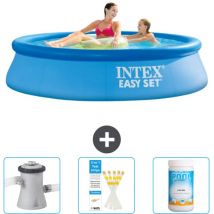 Piscine Gonflable Ronde Easy Set Intex - 244 x 61 cm - Bleue - Incluse Accessoire CB73