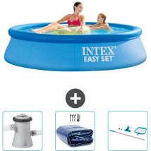 Piscine Gonflable Ronde Easy Set Intex - 244 x 61 cm - Bleue - Incluse Accessoire CB78