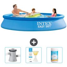 Piscine Gonflable Ronde Easy Set Intex - 305 x 61 cm - Bleue - Incluse Accessoire CB73
