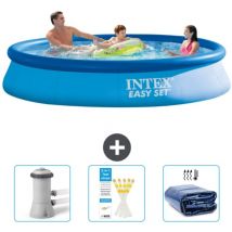 Piscine Gonflable Ronde Easy Set Intex 366 x 76 cm - Bleue - Incluse Accessoire CB74