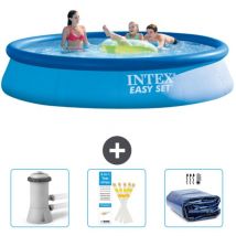 Piscine Gonflable Ronde Easy Set Intex 396 x 84 cm - Bleue - Incluse Accessoire CB74
