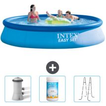 Piscine Gonflable Ronde Easy Set Intex 396 x 84 cm - Bleue - Incluse Accessoire CB84