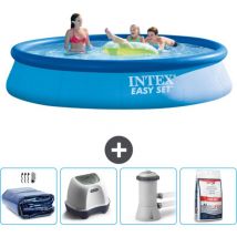 Piscine Gonflable Ronde Easy Set Intex 396 x 84 cm - Bleue - Incluse Accessoire CB54