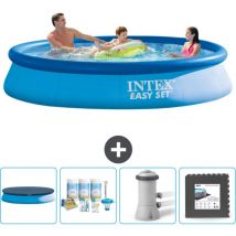 Runder aufblasbarer Easy-Set-Pool – 366 x 76 cm – Blau – im Lieferumfang enthalten Accessoire CB3 - Intex