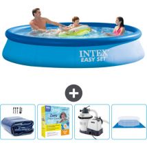 Runder aufblasbarer Easy-Set-Pool – 366 x 76 cm – Blau – im Lieferumfang enthalten Accessoire CB66 - Intex
