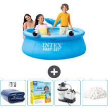 Piscine Gonflable Ronde Intex Easy Set - 183 x 51 cm - Bleue - Baleine - Incluse Accessoire CB70