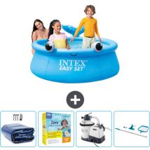 Piscine Gonflable Ronde Intex Easy Set - 183 x 51 cm - Bleue - Baleine - Incluse Accessoire CB72