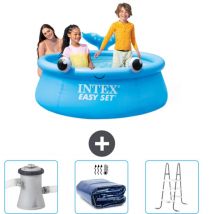 Piscine Gonflable Ronde Intex Easy Set - 183 x 51 cm - Bleue - Baleine - Incluse Accessoire CB83