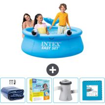 Piscine Gonflable Ronde Intex Easy Set - 183 x 51 cm - Bleue - Baleine - Incluse Accessoire CB9
