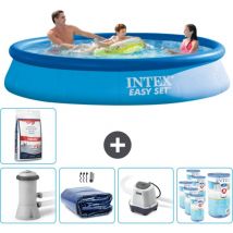 Piscine Gonflable Ronde Intex Easy Set - 366 x 76 cm - Bleue - Comprend des Accessoires CB55