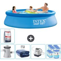 Piscine Gonflable Ronde Intex Easy Set - 305 x 76 cm - Bleue - Comprend des Accessoires CB55