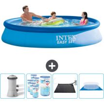 Piscine Gonflable Ronde Intex Easy Set - 366 x 76 cm - Bleue - Comprend des Accessoires CB91