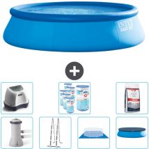 Piscine Gonflable Ronde Intex Easy Set - 457 x 122 cm - Bleue - Comprend des Accessoires CB57