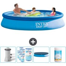 Runder aufblasbarer Easy Set-Schwimmpool – 366 x 76 cm – Blau – Inklusive Zubehör CB87 - Intex