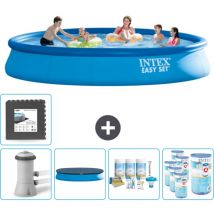Intex - runder aufblasbarer Easy Set-Schwimmpool – 457 x 84 cm – Blau – Inklusive Zubehör CB17