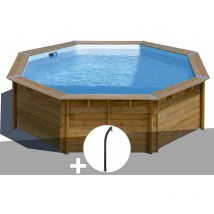 Kit piscine bois Gré Violette 2 Ø 5,00 x 1,27 m + Douche