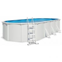 Piscine hors sol acier ovale 7,30 x 3,65 x 1,32 m blanche SAPHIR