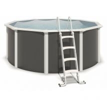 Trigano - Piscine hors sol acier ronde ø 3,65 x 1,32 m anthracite varuna