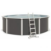 Trigano - Piscine hors sol acier ronde Diamètre 4,55 x 1,32 m anthracite varuna