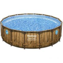 Concept-usine - hilo - Piscine hors sol effet rotin brun 4,88 x 1,22 m
