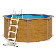 Trigano - Piscine hors sol acier ronde ø 3,05 x 1,20 m aspect bois canyon