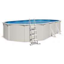 Trigano - Piscine hors sol acier ovale 7,60 x 4,55 x 1,32 m blanche saphir