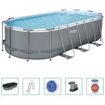 Bestway - Piscine hors sol Power Steel Ovale 549x274x122 cm