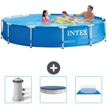 Piscine Intex Cadre Rond - 366 x 76 cm - Bleue - Incluse Accessoire CB76