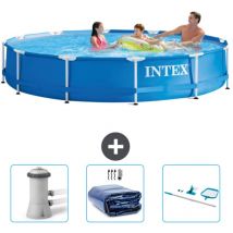 Piscine Intex Cadre Rond - 366 x 76 cm - Bleue - Incluse Accessoire CB78