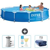 Intex - Piscine Cadre Rond - 366 x 76 cm - Bleue - Incluse Accessoire CB74