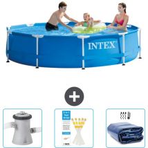 Intex - Piscine Cadre Rond - 305 x 76 cm - Bleue - Incluse Accessoire CB74