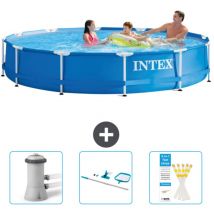 Piscine Intex Cadre Rond - 366 x 76 cm - Bleue - Incluse Accessoire CB82