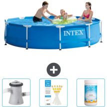 Intex - Piscine Cadre Rond - 305 x 76 cm - Bleue - Incluse Accessoire CB73